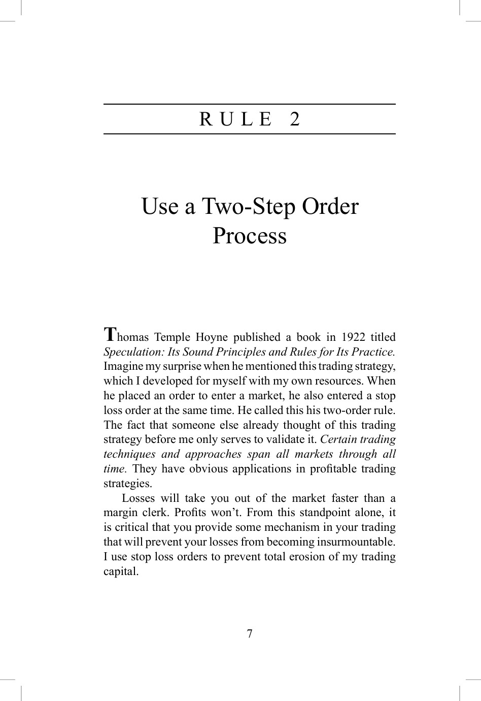 TextWorks portfolio sample: Trading Book - Rule Page full preview
