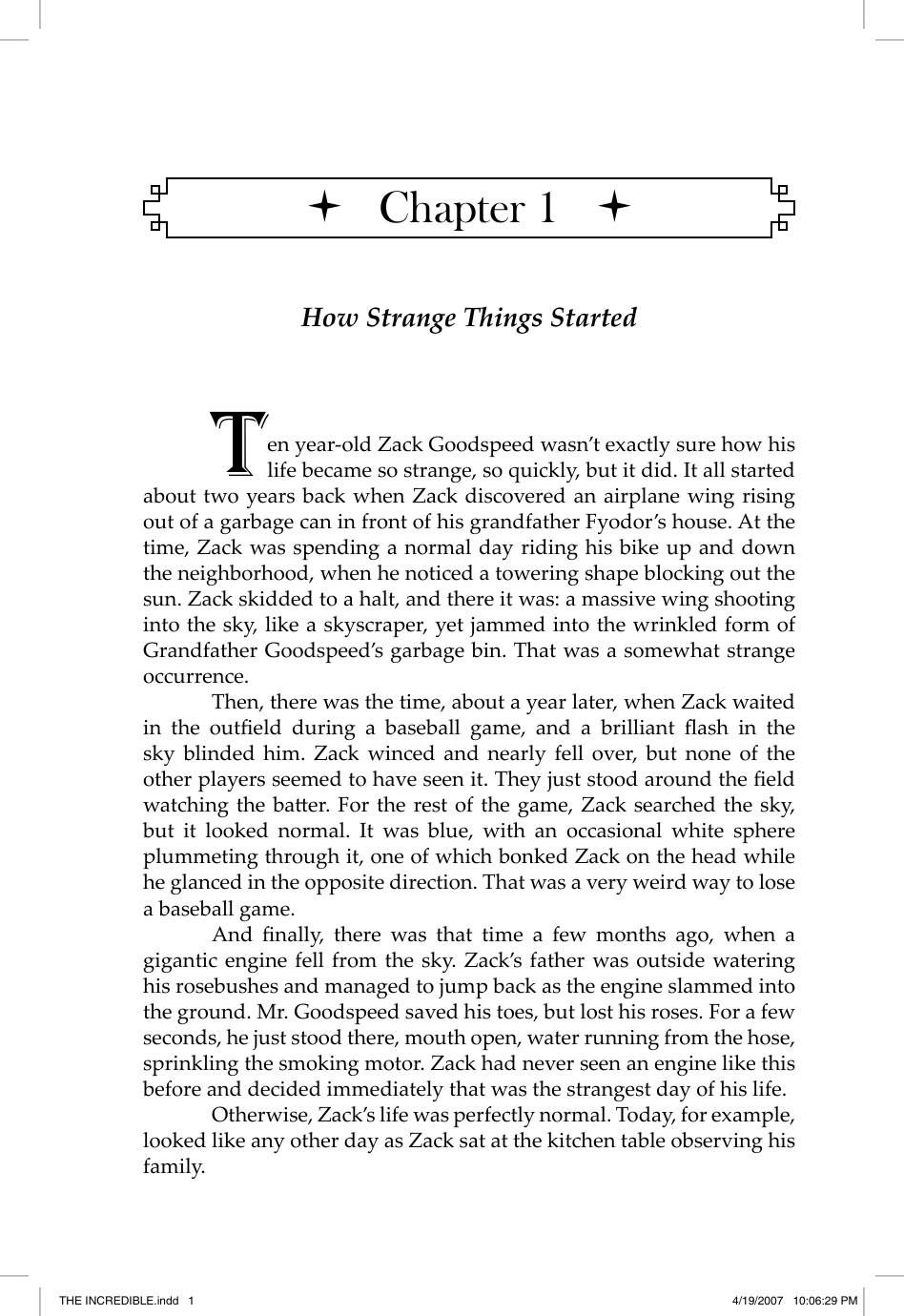 TextWorks portfolio sample: Fiction Book Interior - Page 1 full preview