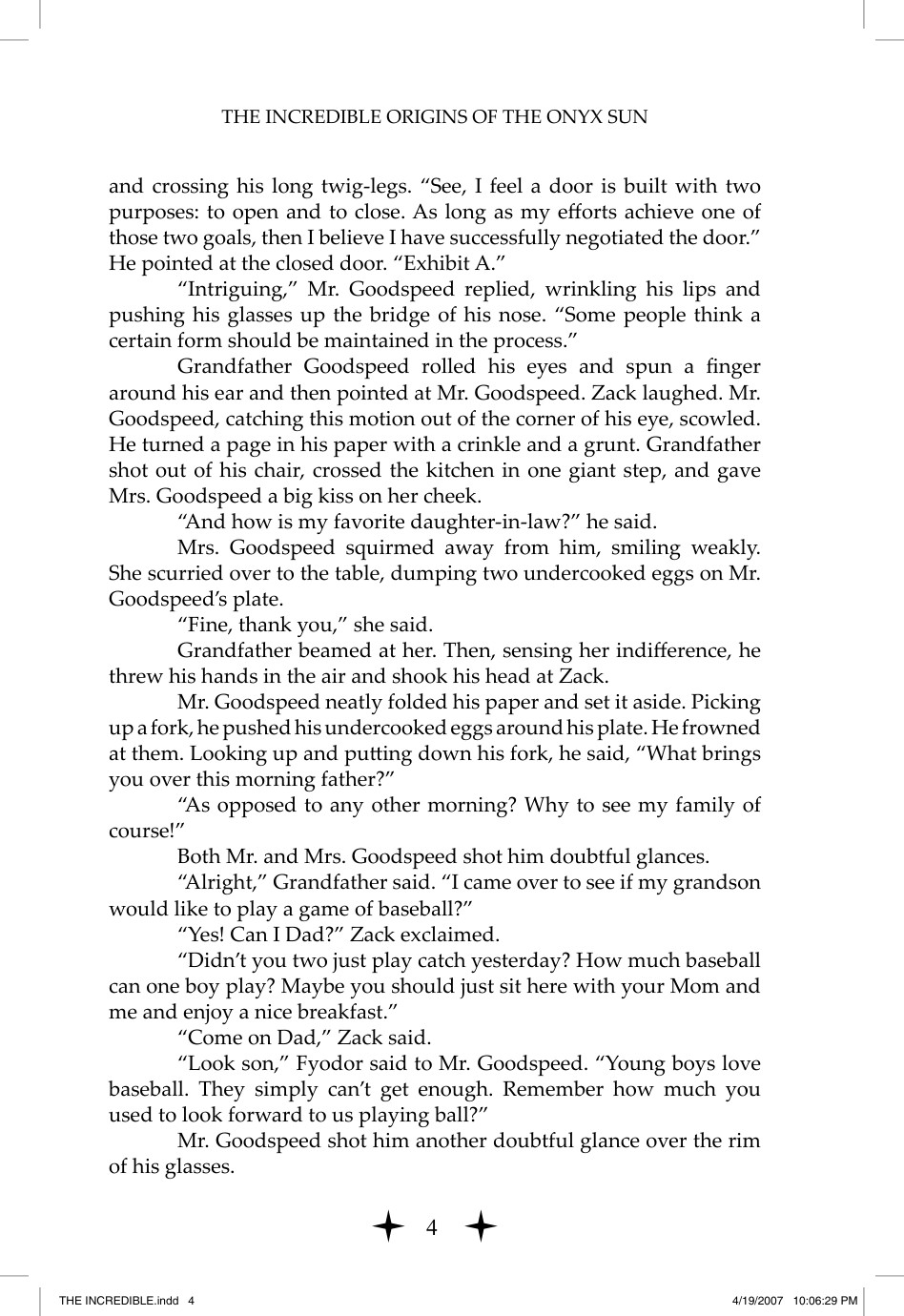 TextWorks portfolio sample: Fiction Book Interior - Page 4 full preview